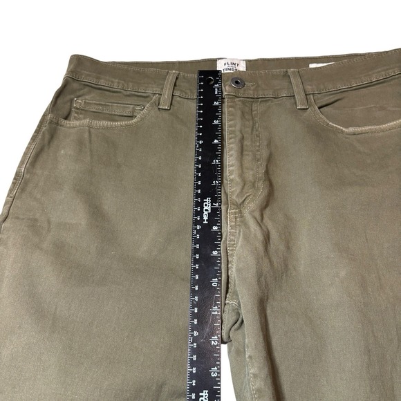 Flint and Tinder Straight Fit Chinos Khakis Olive Green Mens Size 32x29 - Picture 3 of 8